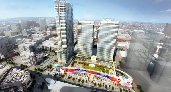 三(san)思(si)3500平(ping)方米(mi)戶外LED屏(ping)在(zai)美國西岸(an)再造一(yi)箇“時(shi)